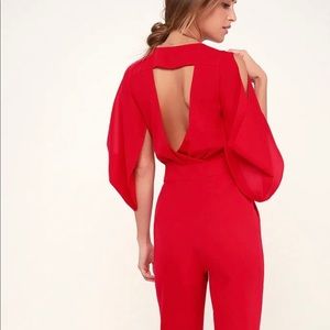 Hold Tight Sexy Red Jumpsuit